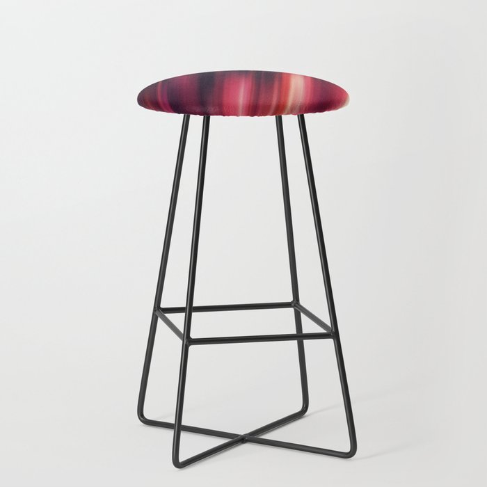 Merune, Black, Red abstract Glitch Design  Bar Stool