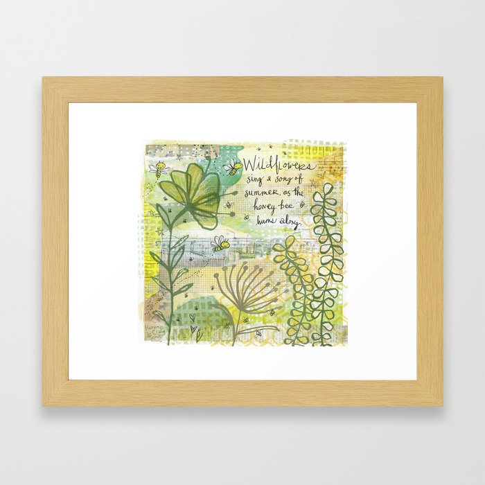Honey Bees Hum the Song of Wildflowers Framed Art Print