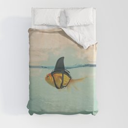 Brilliant DISGUISE - Goldfish with a Shark Fin Duvet Cover