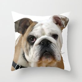 American Bulldog Background Removed Throw Pillow