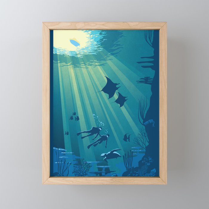 Deep Blue Framed Mini Art Print