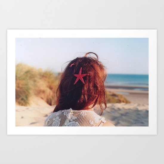 seaside girl Art Print
