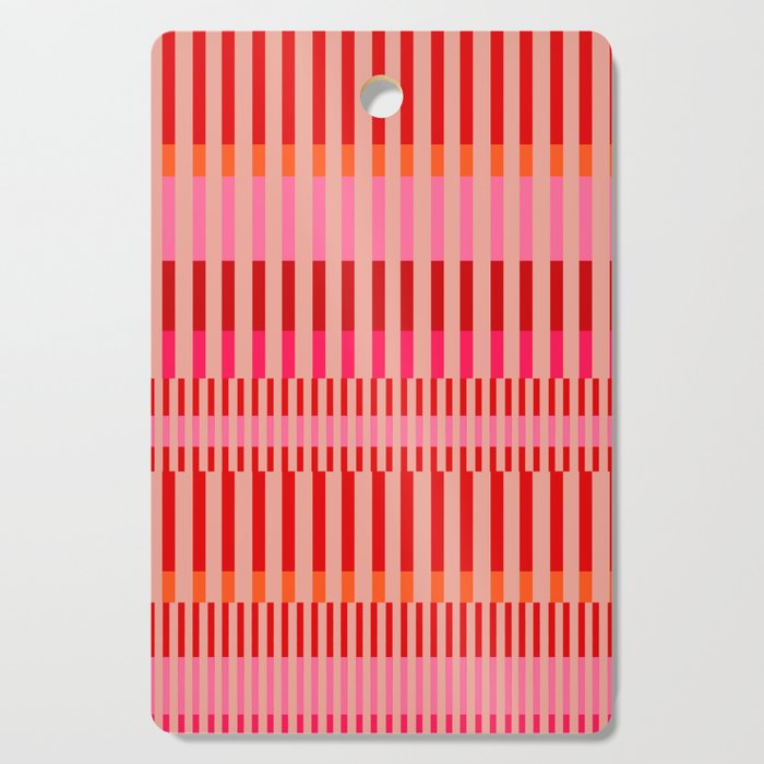 Abstraction_GEOMETRIC_RED_LINE_WEAVING_PATTERN_POP_0123 Cutting Board