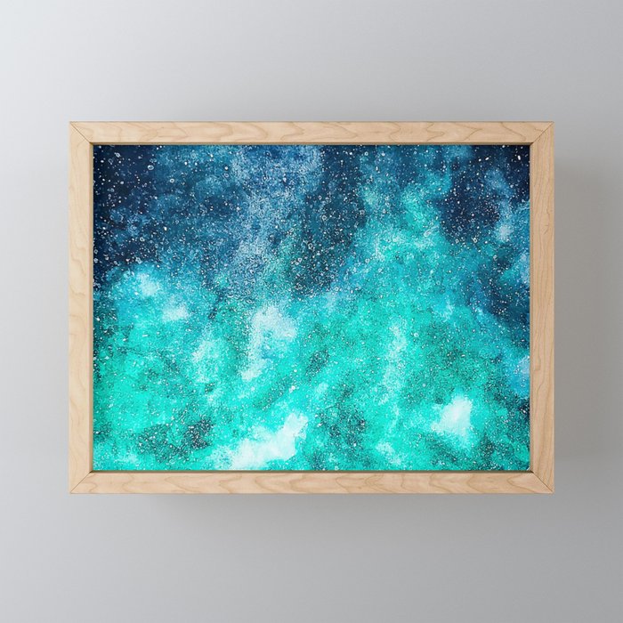 Pine Green Nebula Framed Mini Art Print