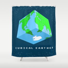 Cubical Earther Shower Curtain