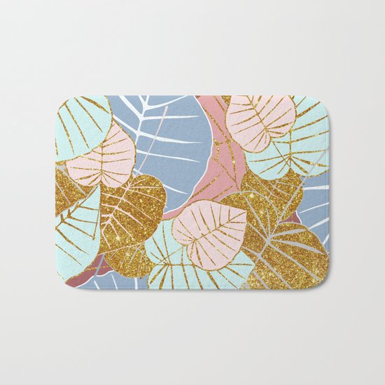 Floral Gold #society6 #decor #buyart Bath Mat