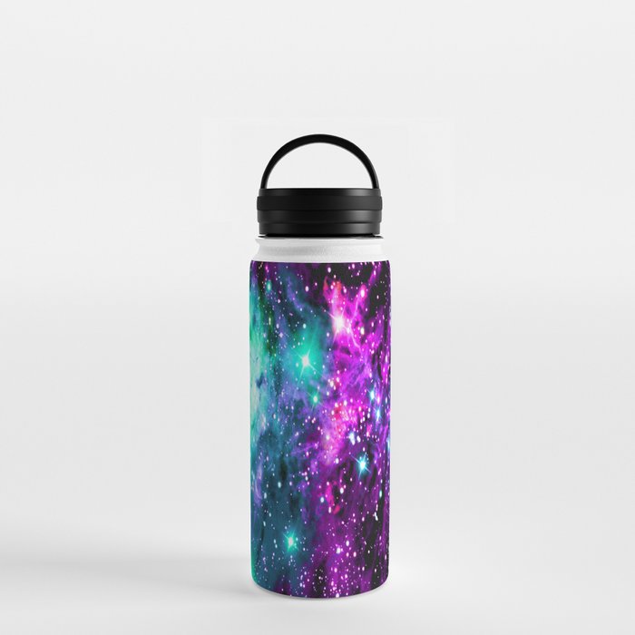 Fox Fur Nebula Teal Pink Purple Water Bottle