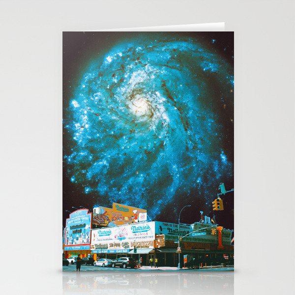 Intersection - Space Collage, Retro Futurism, Sci-Fi Stationery Cards