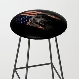 American Black Labrador USA Flag Lab Owner Bar Stool