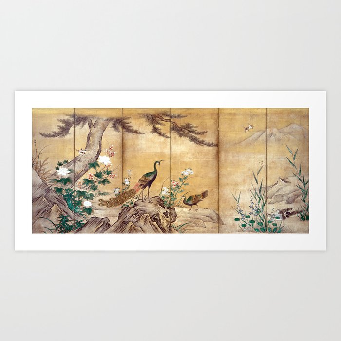 Kano Mitsunobu Birds Trees And Flowers Art Print By Pdpress