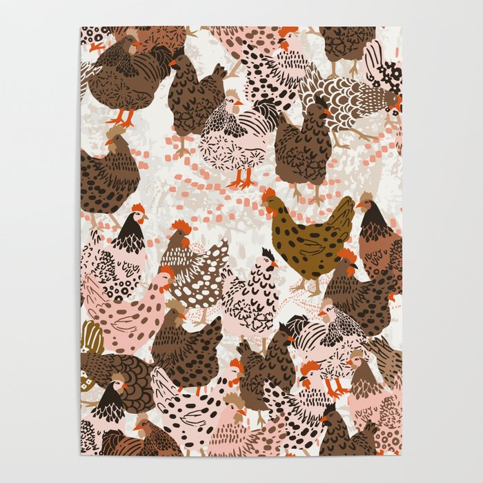 Favorite chickens brown Poster