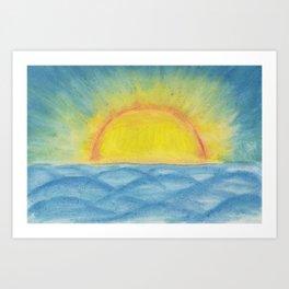 Sunset Art Print | Painting, Watercolor 