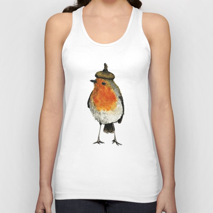 Robin with acorn hat Tank Top
