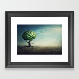 Surreal brain tree Framed Art Print