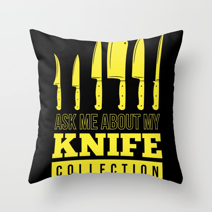 Knife Knife Collection Knife Collector Throw Pillow