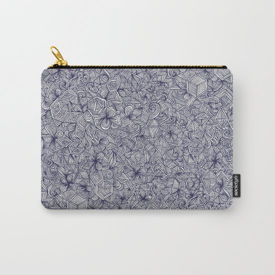 Held Together - a pattern of navy blue doodles Carry-All Pouch