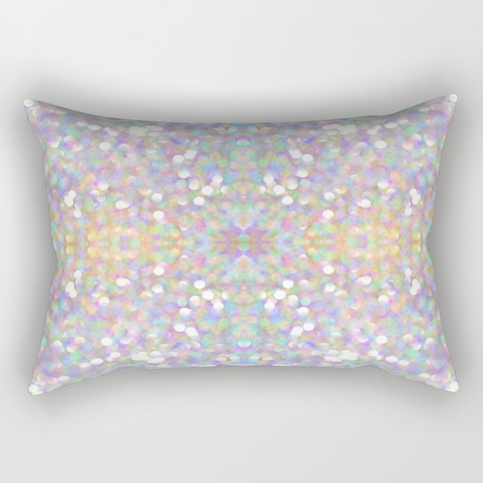 opal abstract shimmering rainbow glitter Rectangular Pillow