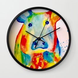 Pig Wall Clock | Painting, Pig, Colorfulpig, Watercolorpainting, Watercolorpig, Watercolor 