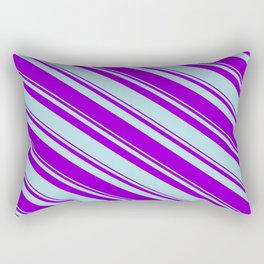 [ Thumbnail: Dark Violet & Powder Blue Colored Lined/Striped Pattern Rectangular Pillow ]