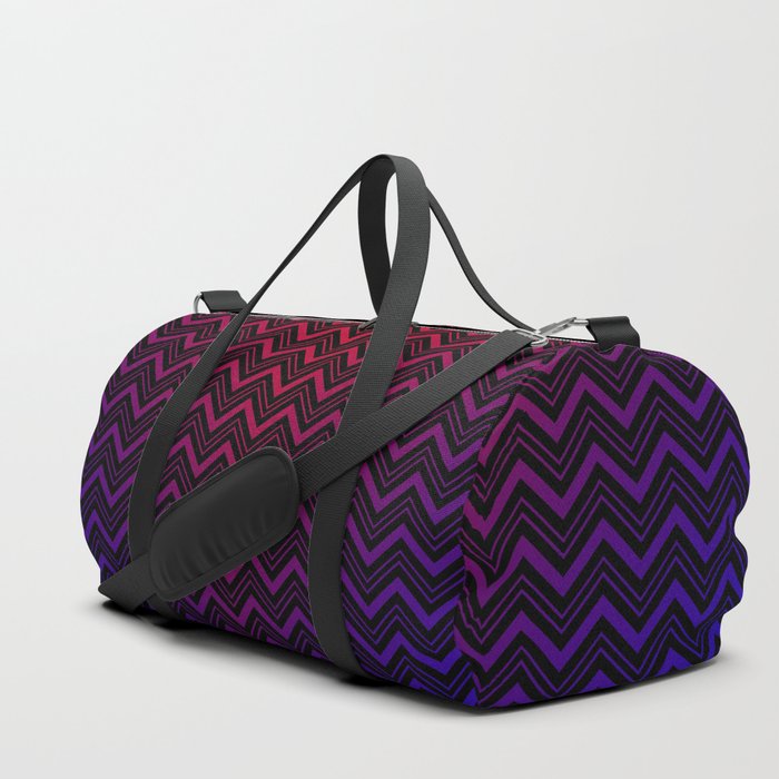 Chevron Pattern Black Red Blue Duffle Bag by Gravityx9 | Society6