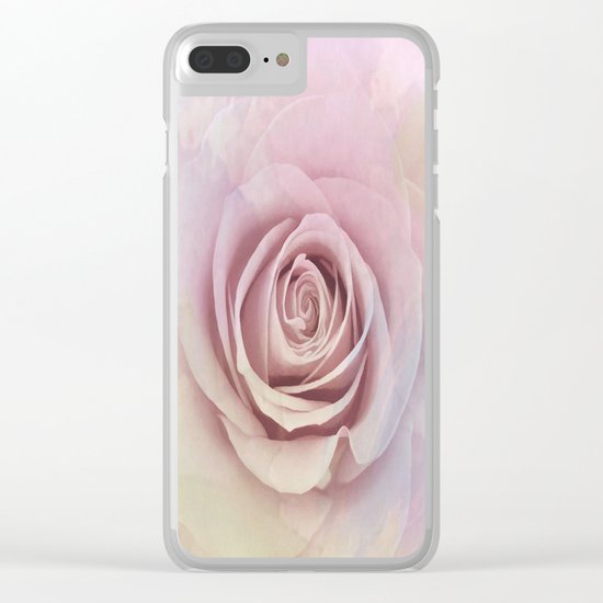 Forever My Love Pink Rose Abstract Clear iPhone Case