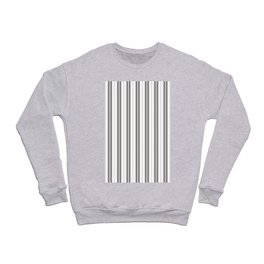 Charcoal Grey and White Vertical Vintage American Country Cabin Ticking Stripe Crewneck Sweatshirt