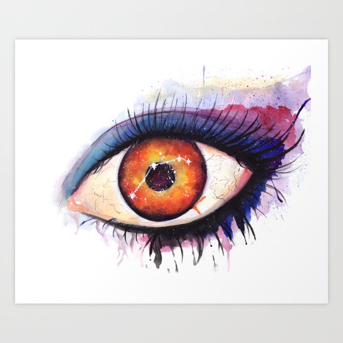 Aries Watercolor Eye Art Print By Kaelabears Society6