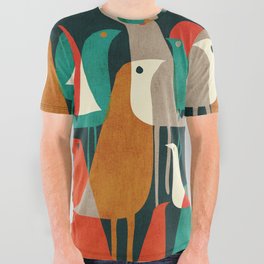 Flock of Birds All Over Graphic Tee