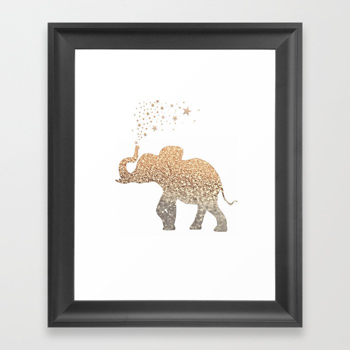 GOLD ELEPHANT Framed Art Print