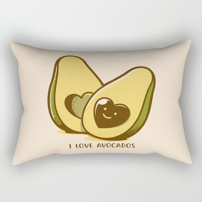 I Love Avocados Rectangular Pillow