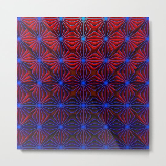 Complexities in Blue and Red Metal Print