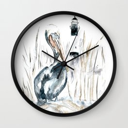 Tybee Island Pelican Wall Clock