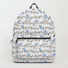 Blue Birds Backpack | Birdwatcher, Treebranch, Seasonal, Botanical, Winter, Birdgift, Birdcall, Nature, Skyblue, Bird 