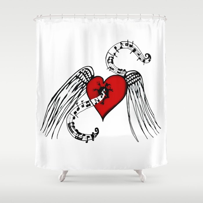 Heart Music Shower Curtain