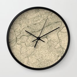 Wuppertal - Germany | City Map Design - Deutschland Wall Clock