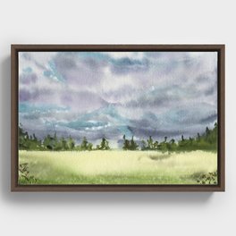 Ethereal Vista | Watercolor Landscape Framed Canvas