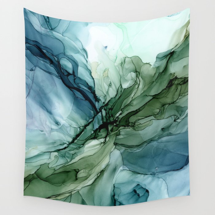 Nature Landscape Inspired Abstract Flow Painting 1 Wall Tapestry