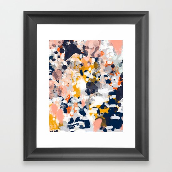 Stella Abstract Painting In Modern Fresh Colors Navy Orange