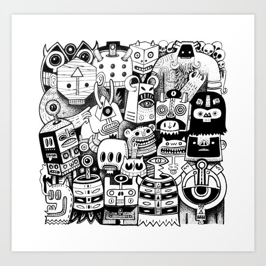 jour d'ironie au pays des masques Art Print