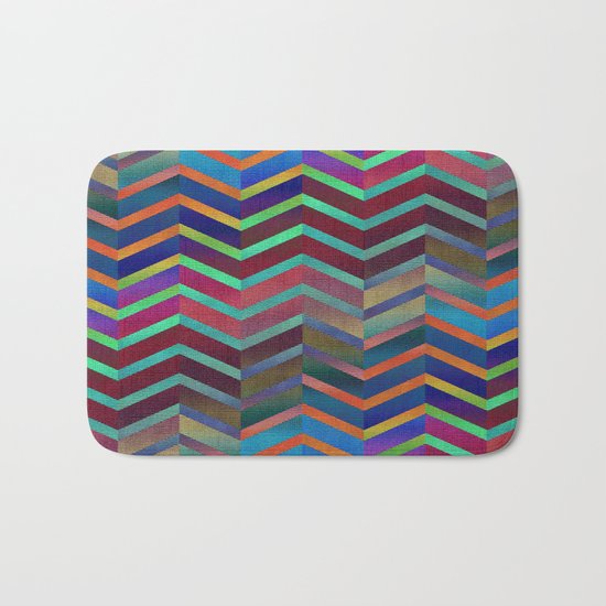 Color Transition Chevron Bath Mat