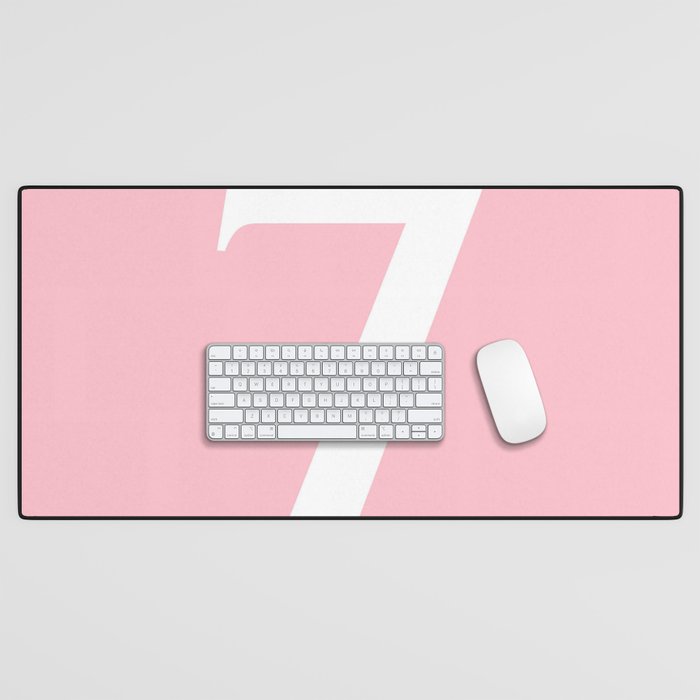 7 (WHITE & PINK NUMBERS) Desk Mat