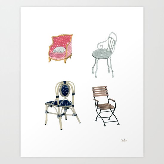 Chairs number 1 Art Print