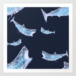 Geometric Shark Art Print