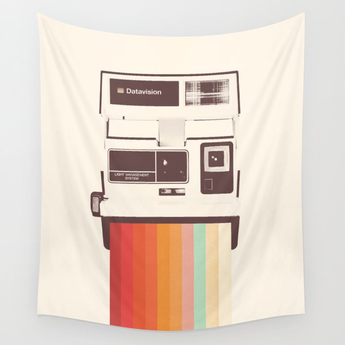 Instant Camera Rainbow Wall Tapestry