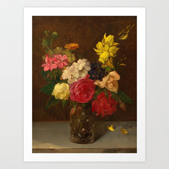 Flowers in a Cut Glass Vase by William Perkins Babcock Art Print