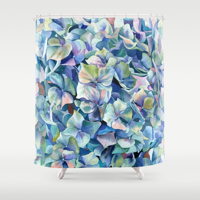 Hydrangea Shower Curtain Soozone Marine Hydrangea Shower Curtain By Emmareznikova Society6