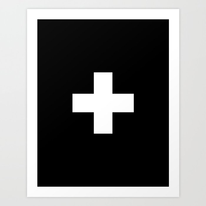 Swiss Cross Black And White Scandinavian Design For Minimalism Swiss Cross Black And White