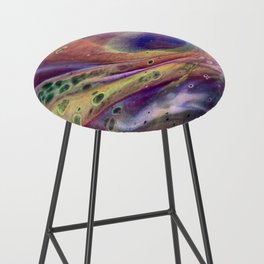 Aurora Borealis Acrylic Fluid Art Paint Pour Bar Stool