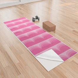 Four Shades of Pink Curved Yoga Towel