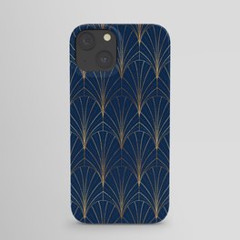 Art Deco Waterfalls // Navy Blue iPhone Case